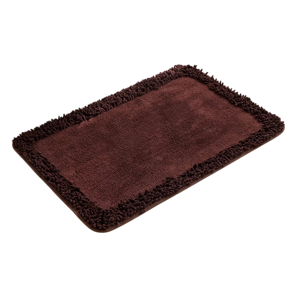 Covoras de baie MIULEE, cafea, poliester/PVC, 60 X 90 cm