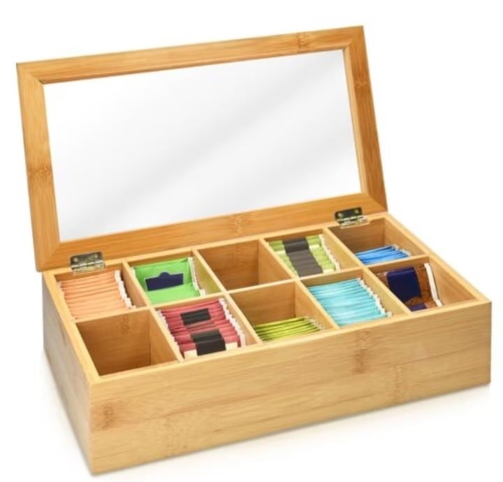 Cutie ceai 10 compartimente Navaris, 36 x 20 x 9 cm, Resigilat, Grad A