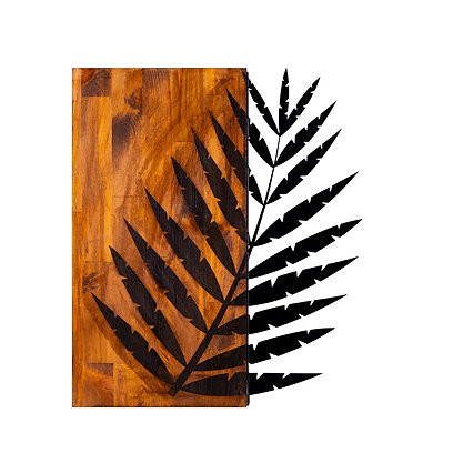 Decor de perete Bay Isle Home, lemn/metal, mato/negru, 50 x 58 cm chilipirul-zilei.ro/ imagine 2022