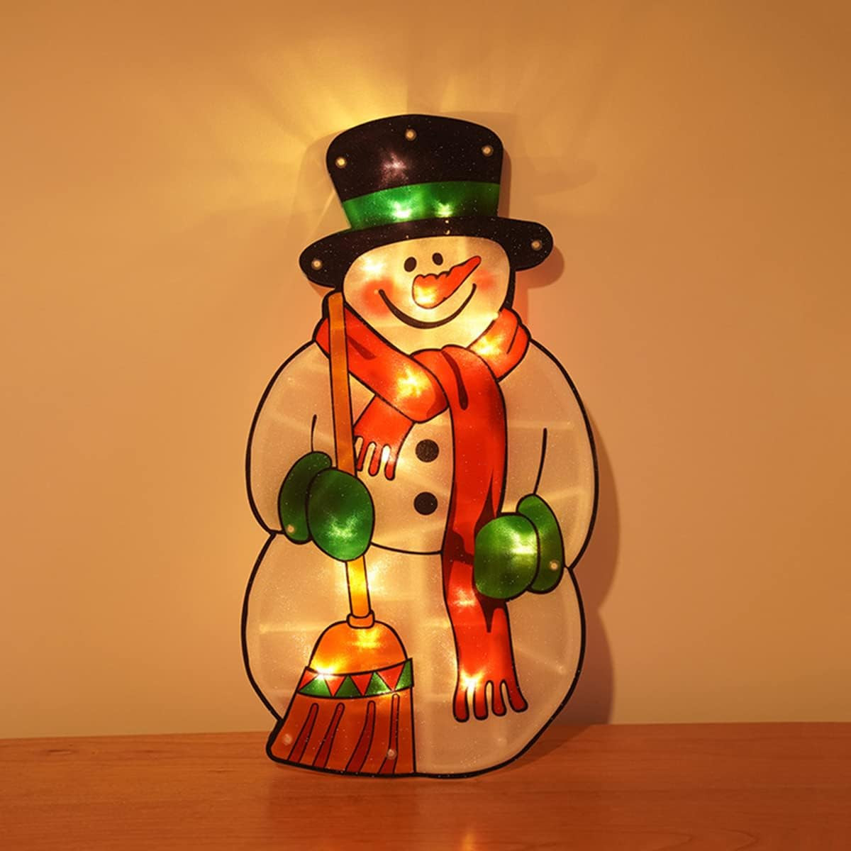 Decoratiune cu LED-uri de Craciun XQMMGO, PVC, multicolor, 13 x 25 cm