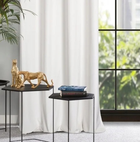 Draperie Ebern Designs, catifea, alb, 140 x 250 cm