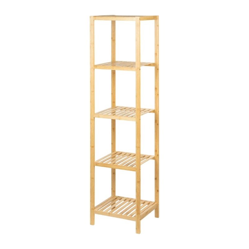 Etajera depozitare KL273, cu 5 rafturi, lemn, 33x37x140 cm, multifunctional, natur
