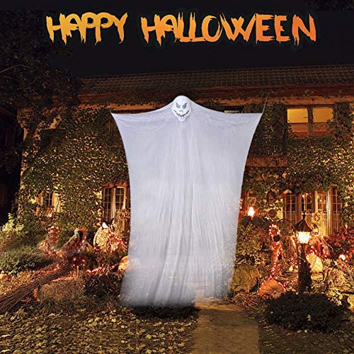 Poza Fantoma plutitoare Halloween Idefair, textil, alb, 3,3 x 2m