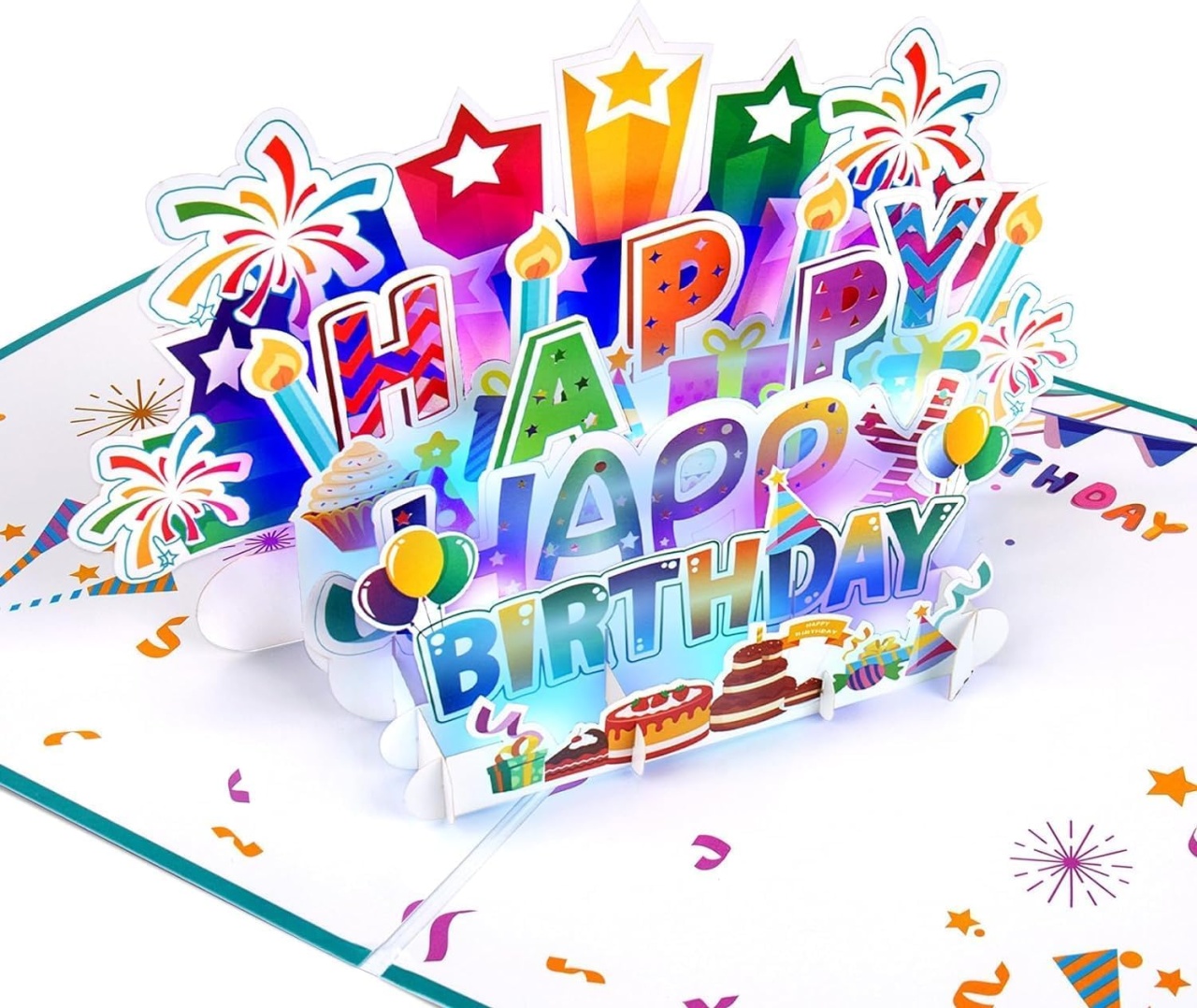 Felicitare 3D pentru ziua de nastere Littlejsy, carton, multicolor, 20 x 25 cm
