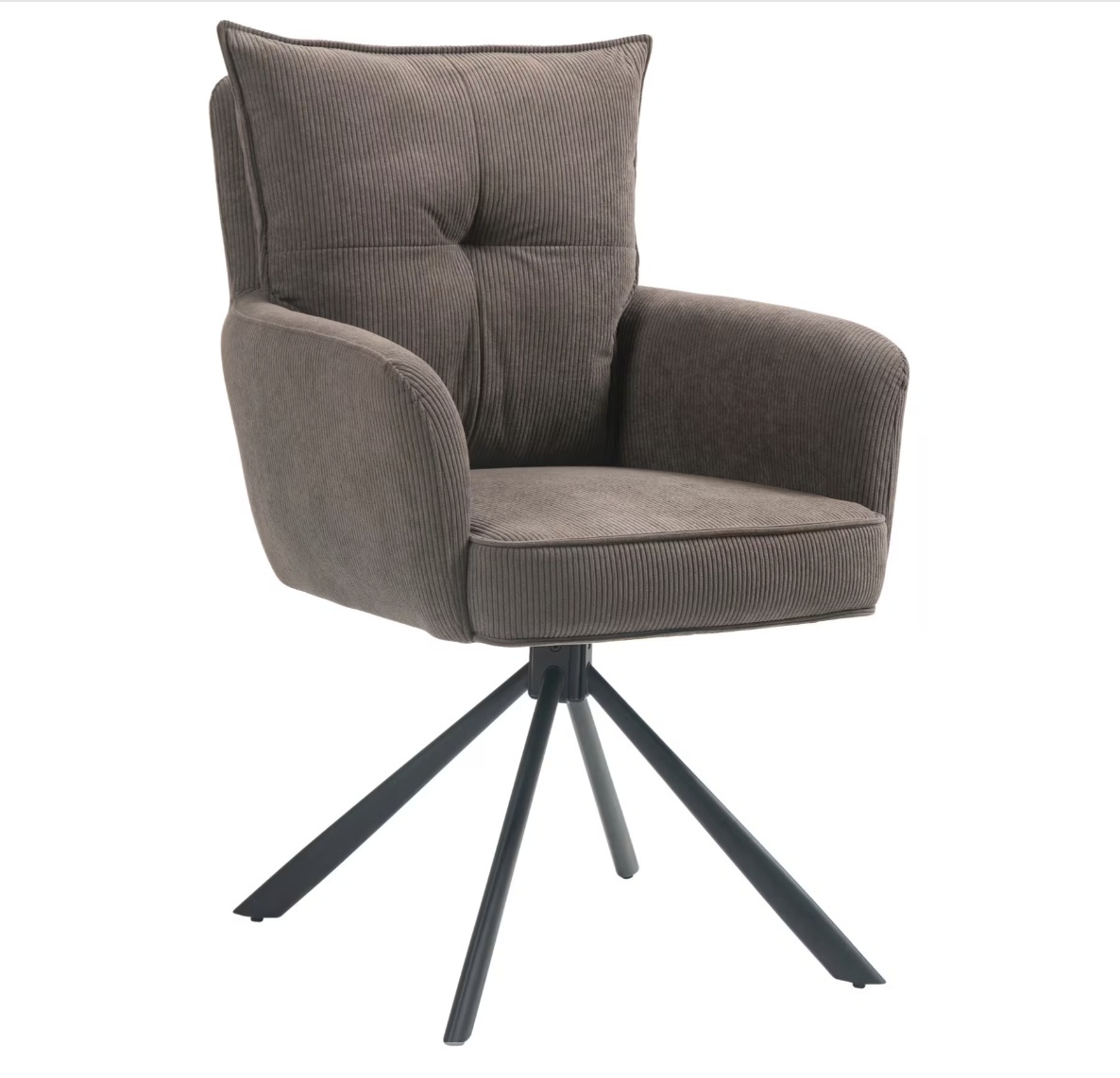 Fotoliu rotativ Novel, din material textil, maro, 60/95/67 cm