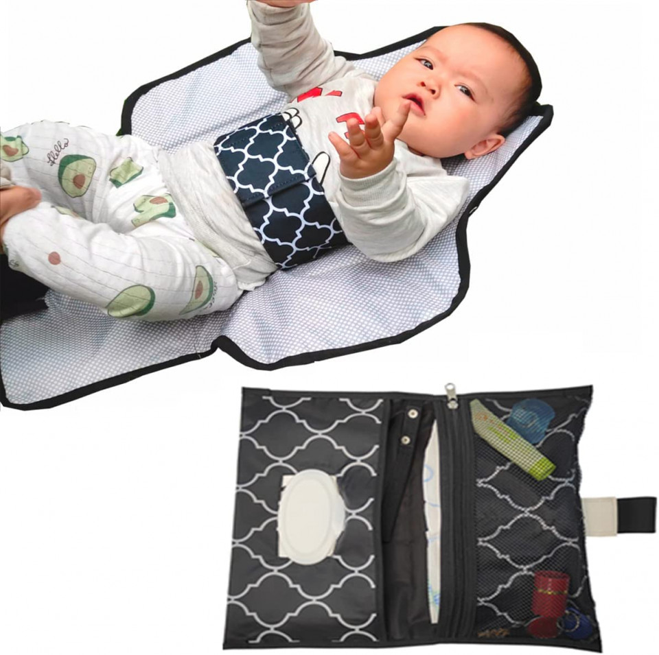 Geanta de infasat YaYiBo, textil, negru/alb, 27 x 16 x 5 cm Articole pentru bebeluși 2023-09-25 3
