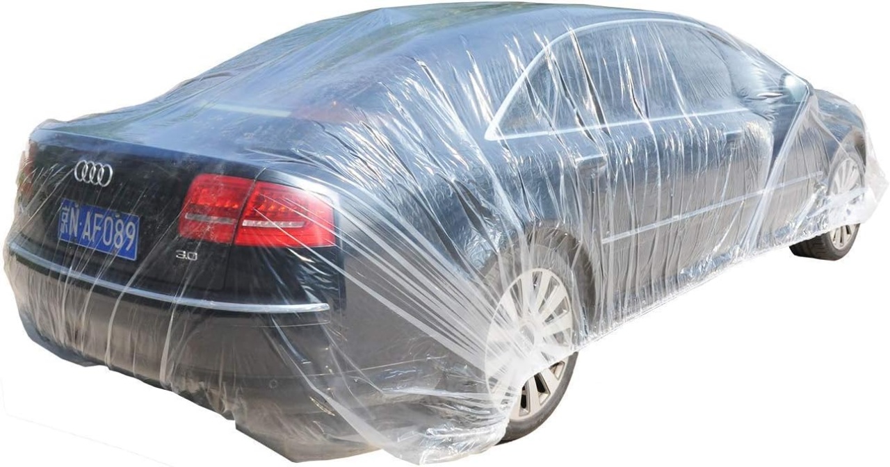Husa cu banda elastica pentru masina TopSoon, plastic, transparent, 670 x 366 cm
