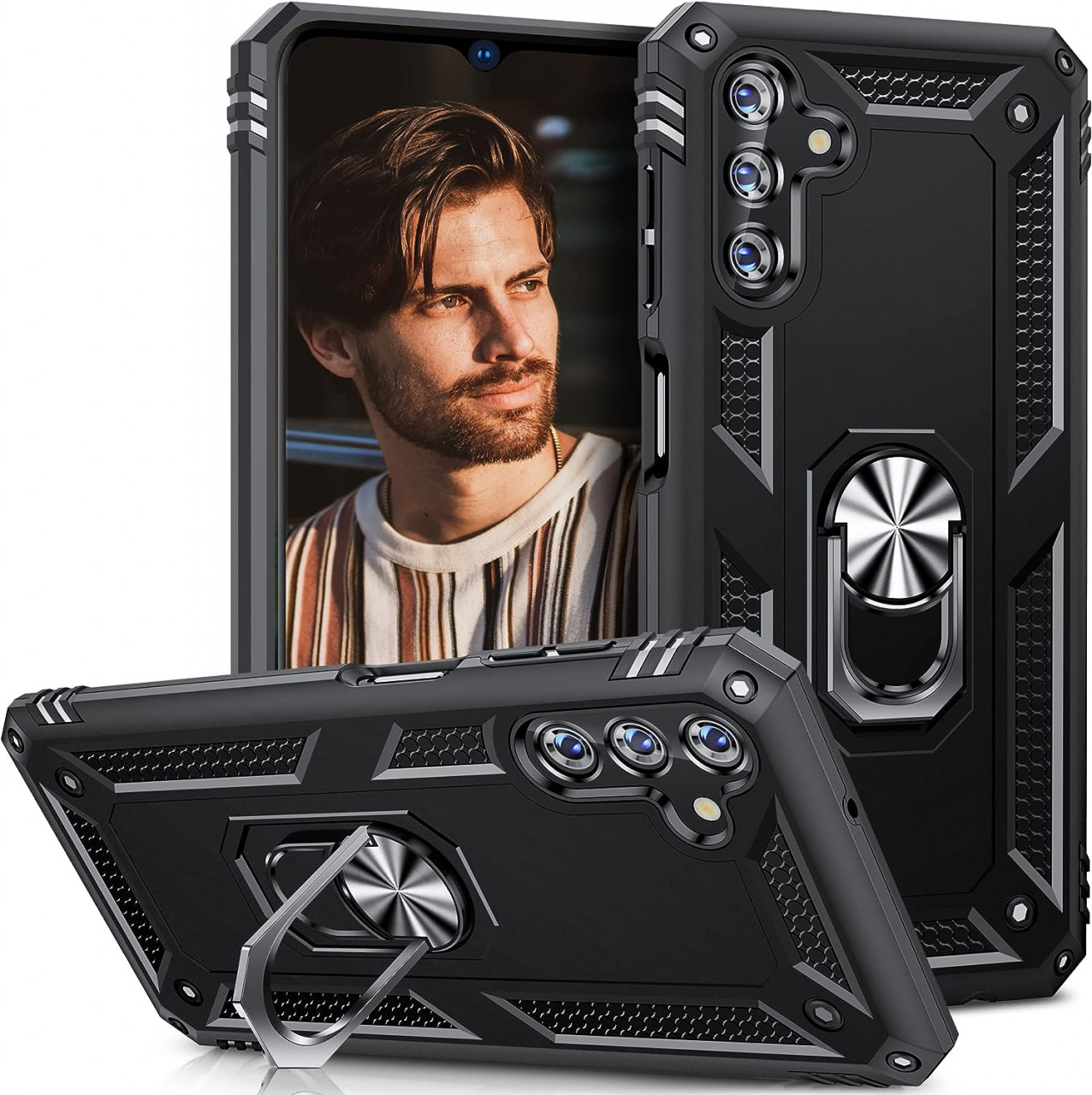 Husa de protectie pentru Samsung Galaxy A13 5G USLAI, TPU/silicon/metal, negru, 6,5 inchi