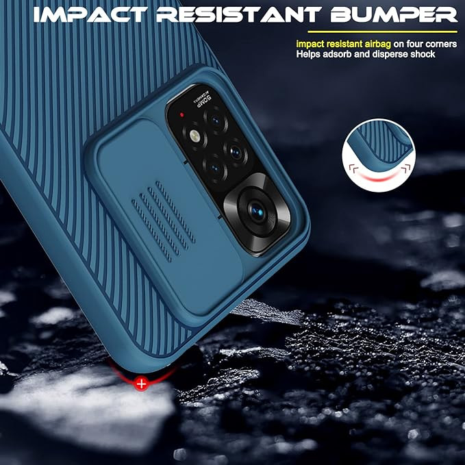 Husa de protectie pentru Xiaomi Redmi Note 11, NEWZEROL, policarbonat, albastru