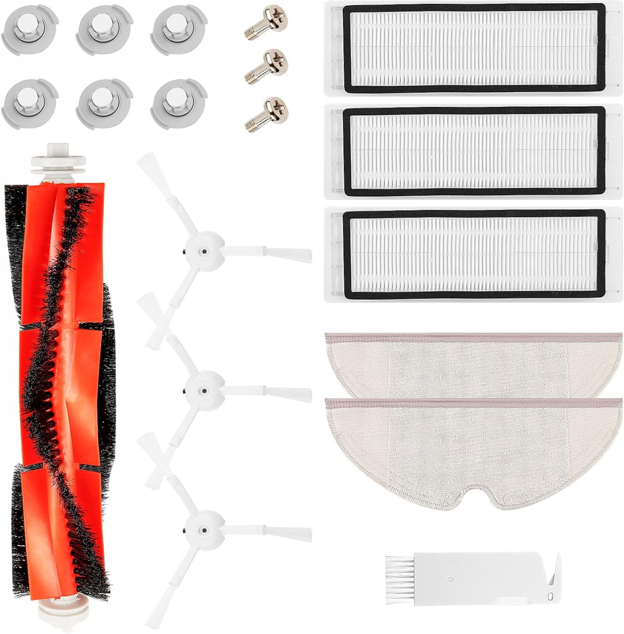 Kit de 13 piese de schimb pentru Xiaomi Roborock Topteam, plastic/textil, multicolor