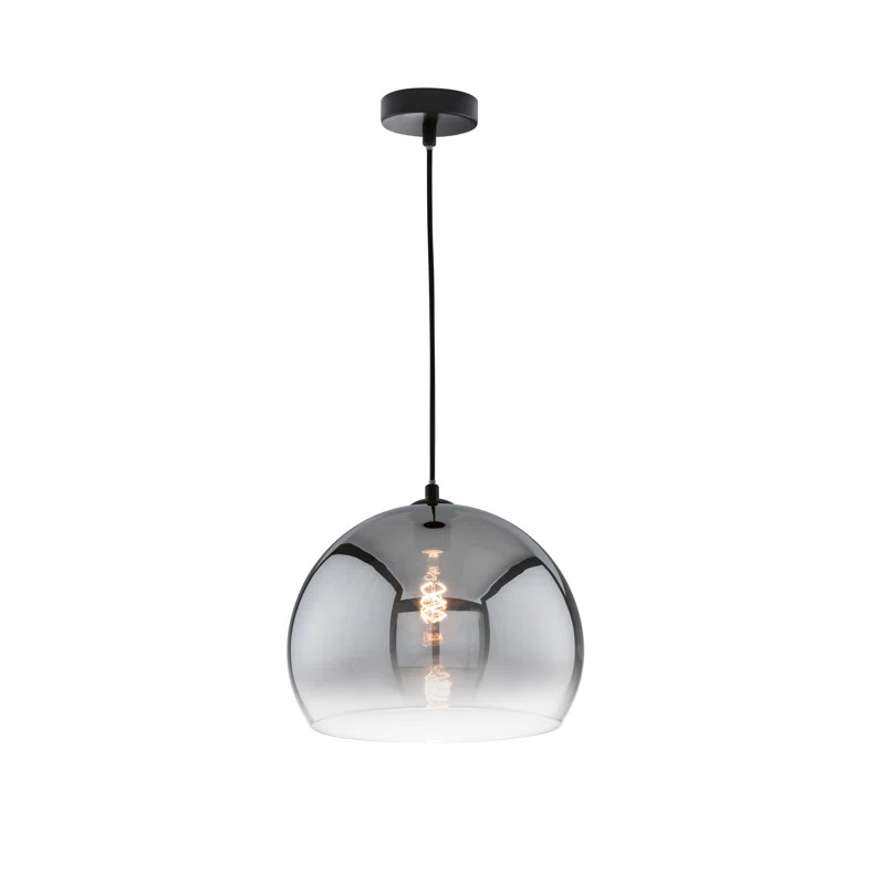 Lustra tip pendul Berenson, metal/sticla, negru, 20 x 150 cm
