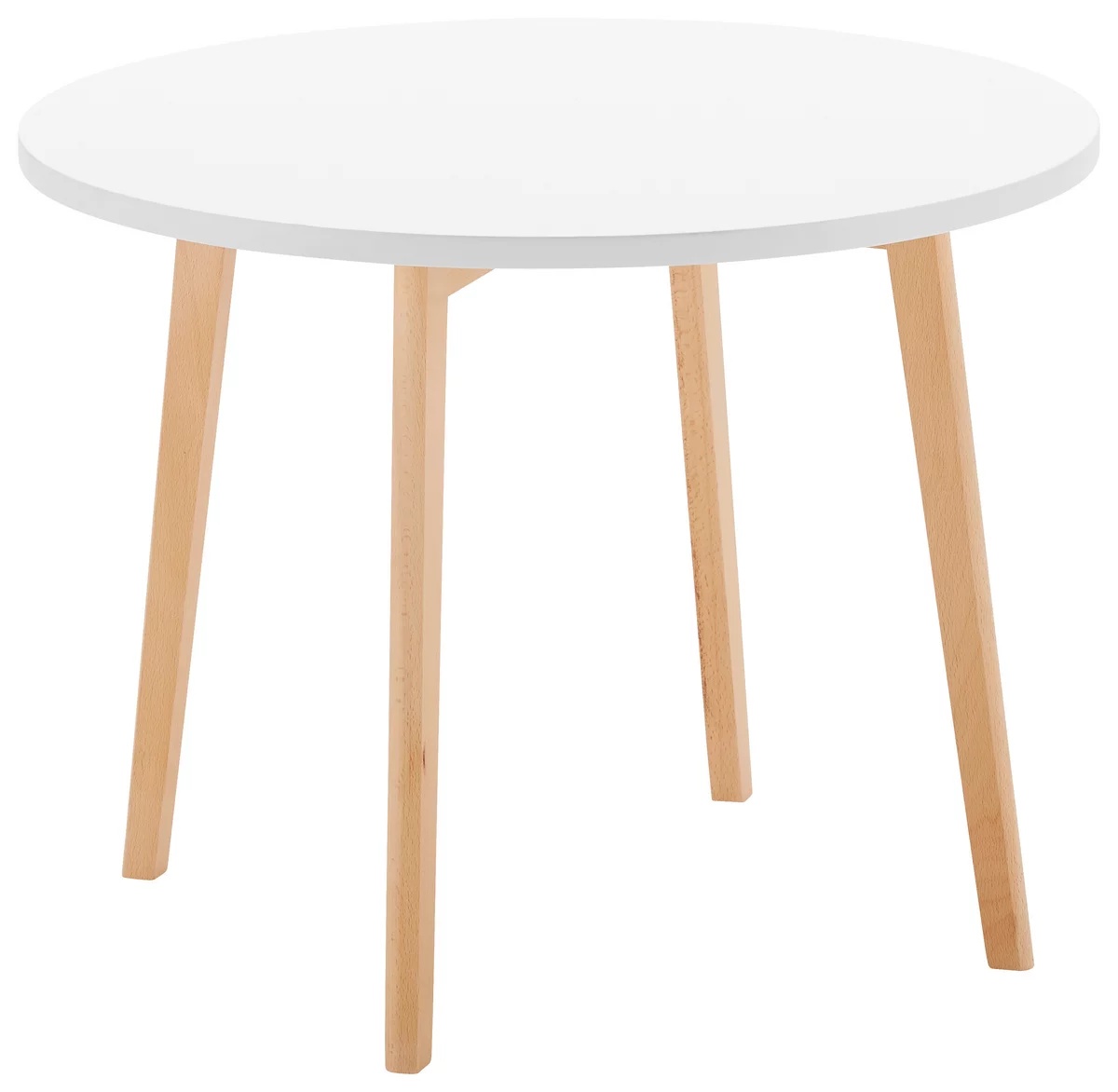 Masă pentru copii Tibby, albă, fag, diametru 60 cm