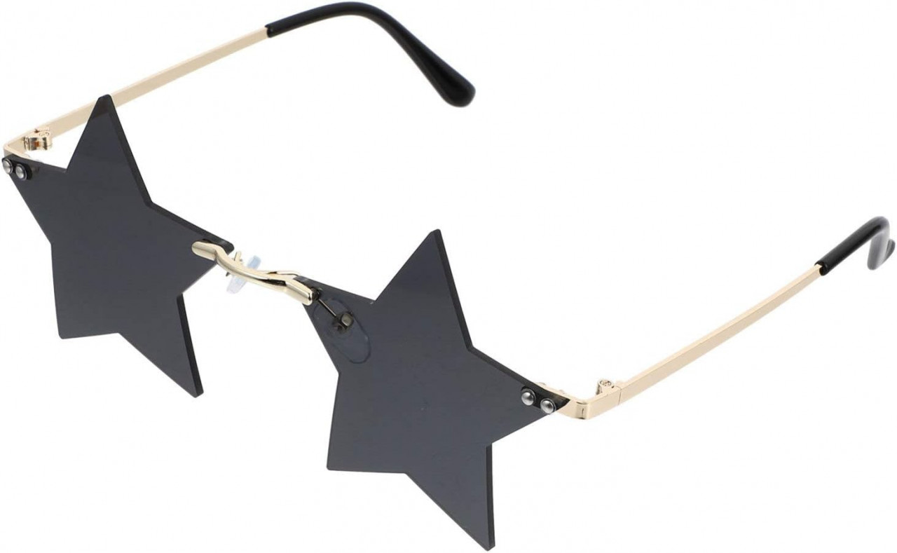 Ochelari pentru recuzita foto Jojofuny, metal/plastic, negru/auriu, 14 x 14,5 cm