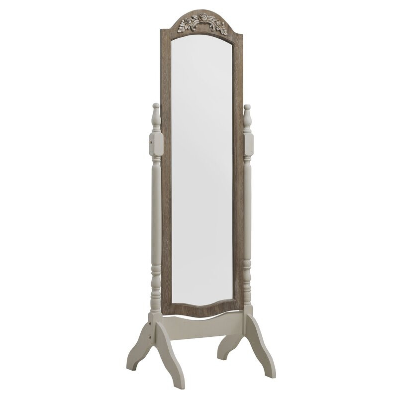 Oglinda Joutel, lemn, alb/maro, 160 x 51 x 50 cm chilipirul-zilei.ro
