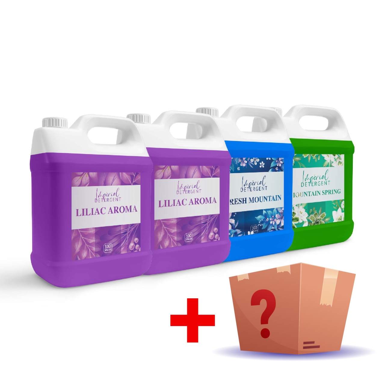 Pachet 4 detergenti 2 Liliac 1 Fresh 1 Spring + Mystery Box