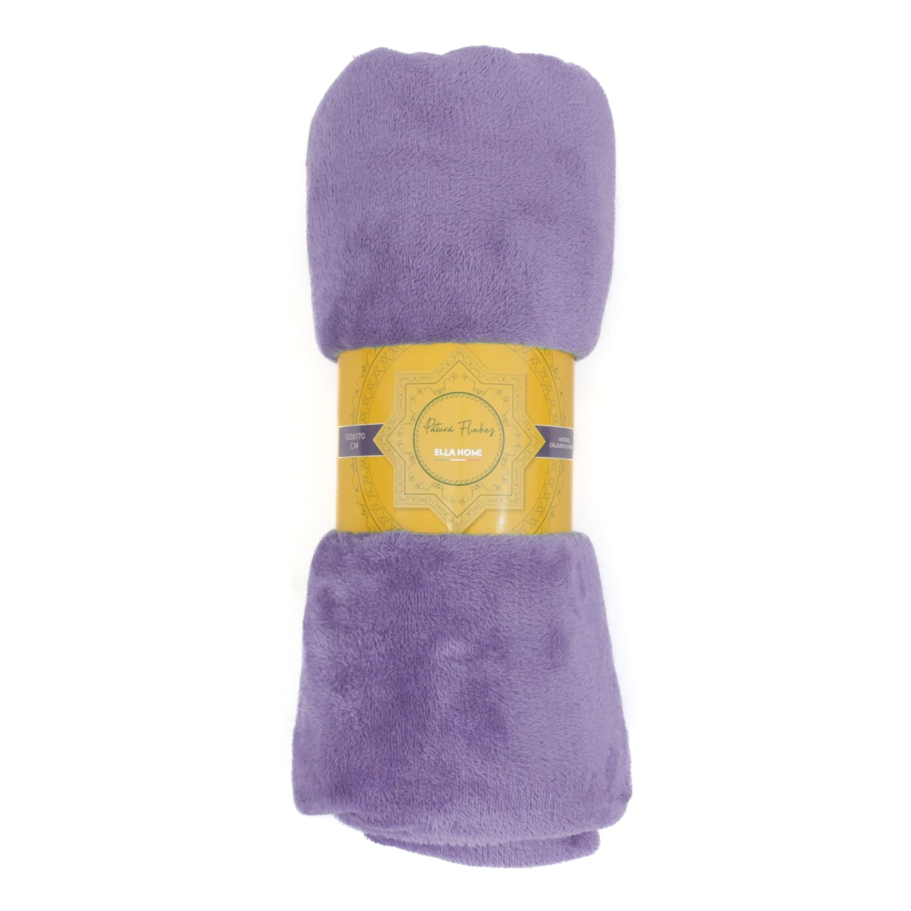 Patura Ella Home, calduroasa si moale, Poliester, Mov, 170x130cm