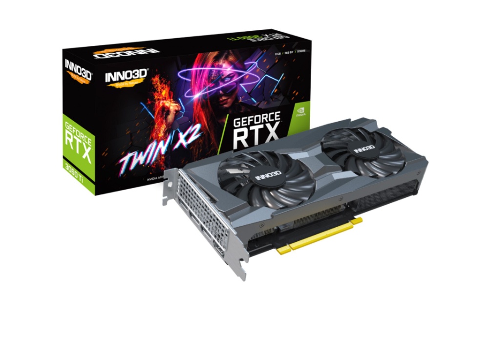 Placa video Inno3D GeForce® RTX™ 3060 TI (RTX3060TI) TWIN X2, 8GB GDDR6, 256-bit, REFURBISHED, 1 AN GARANTIE