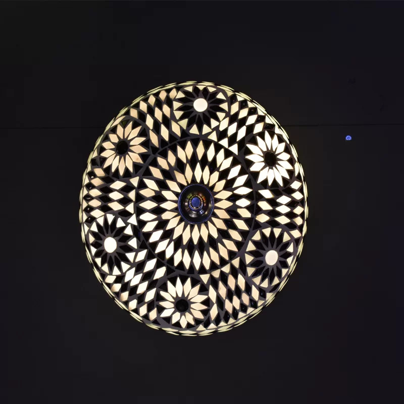 Plafoniera Chewelah, sticla, alb/negru, 15 x 25 x 25 cm