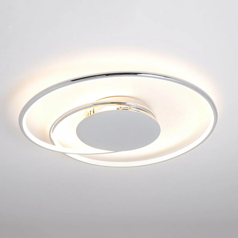 Plafoniera Joline, LED, plastic/metal, alb/crom, 46 x 5 cm