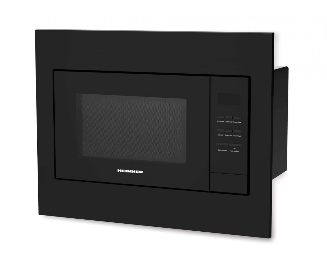 RESIGILAT – CUPTOR CU MICROUNDE INCORPORABIL HEINNER HMW-23BI-BK, Capacitate 23L, Putere 800W, Digital, Timer, Grill, Sticla neagra