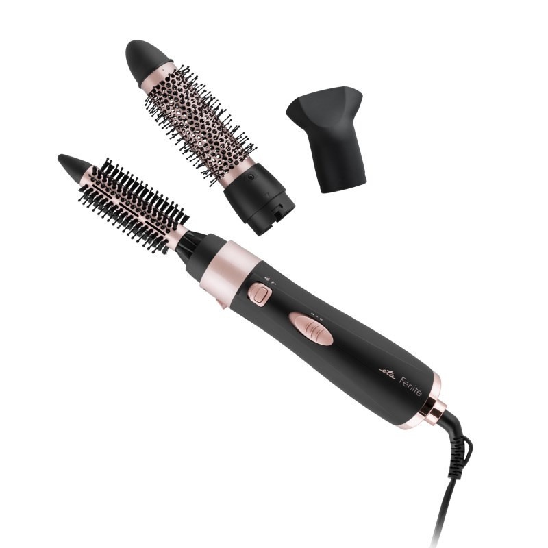 RESIGILAT - Perie ondulatoare cu aer cald si ionizare ETA Fenite 4321 90010, 1000 W, 3 accesorii, negru