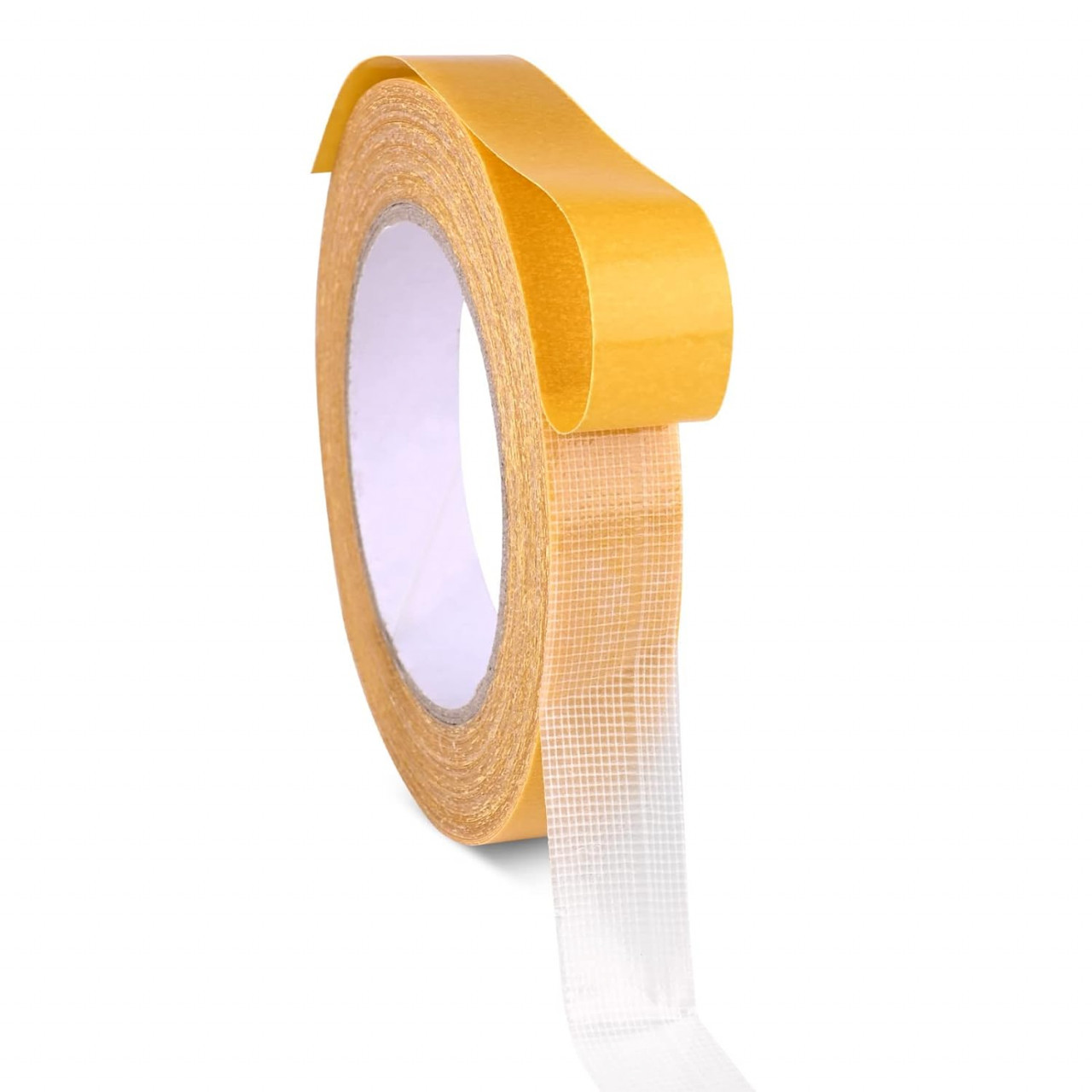 Rola de banda dublu adeziva fata-verso pentru mestesuguri Bekecidi, PE/plasa din fibra de sticla, 18 m x 2 cm