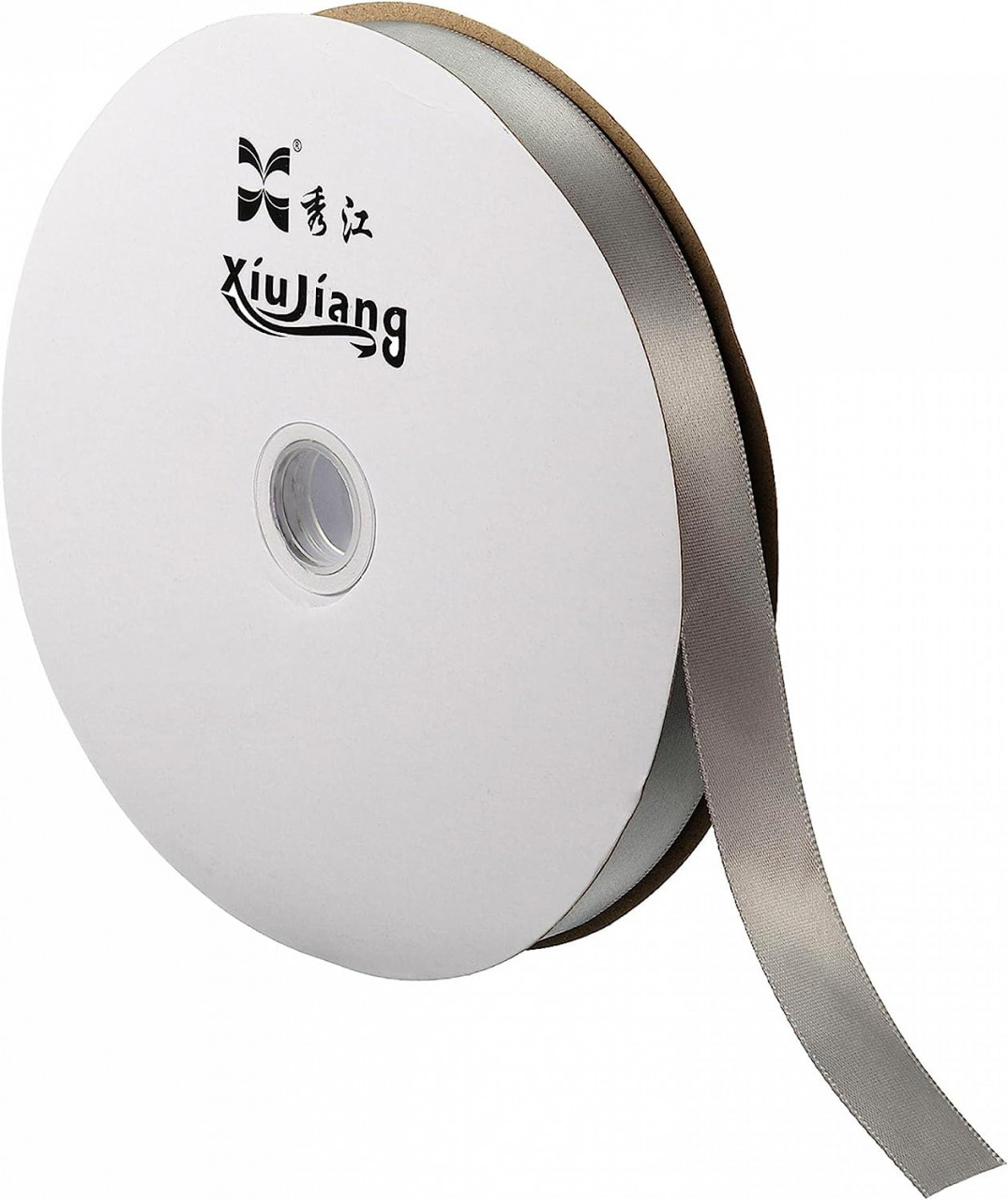 Rola de panglica Sourcing Map, poliester, gri, 20 mm x 91,4 m