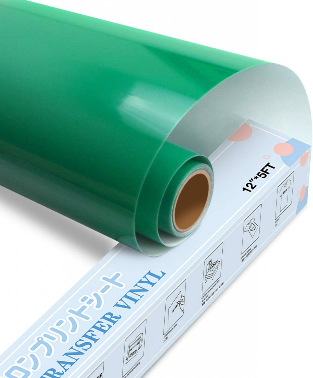 Rola de vinil pentru transfer termic Yrym Ht, verde, 30,5 x 152,4 cm