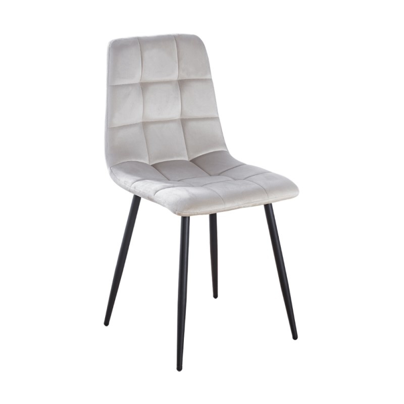 Scaun living AB37, catifea, picioare metalice, 89x44x43 cm, sarcina maxima 100 kg, bej