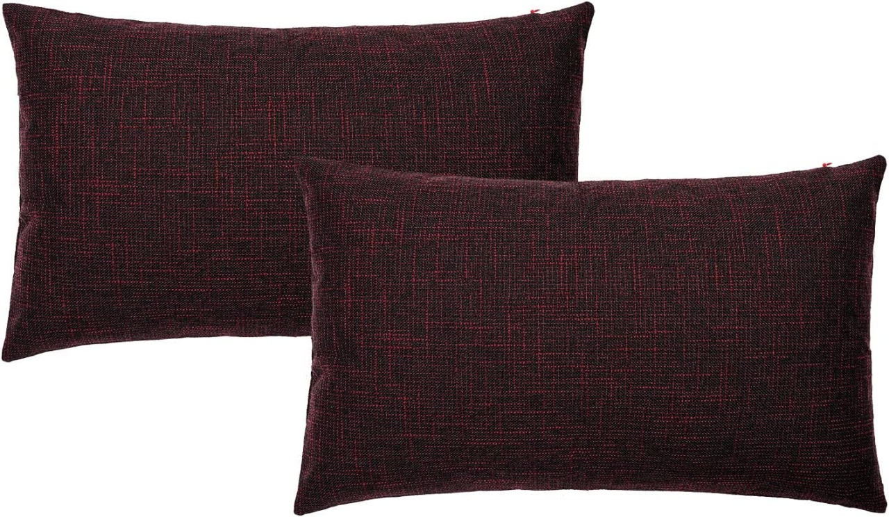 Set 2 fete de perna Tan.Tomi, imitatie in, negru/rosu inchis, 40 x 60 cm
