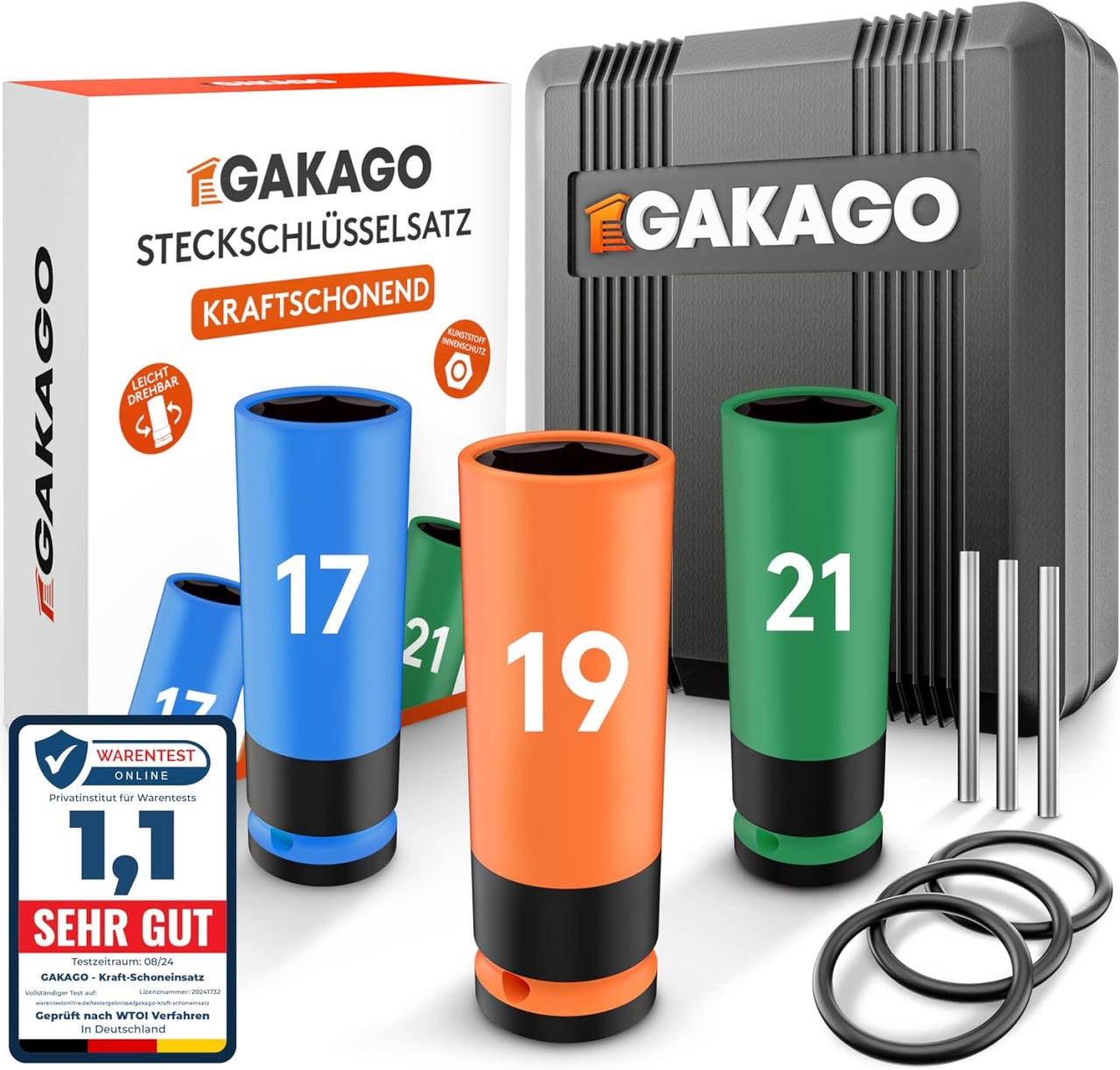 Set Chei Tubulare cu Protectie Gakago, 17mm /19mm /21mm - Pentru Schimbarea Rotilor Fara Zgarieturi