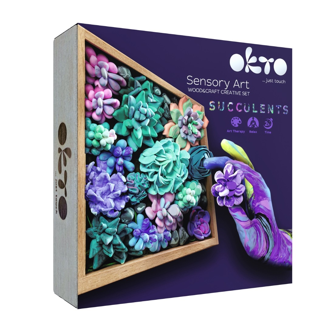 Set creatie Wood & Craft - Succulents, 21*21cm - Tenderness