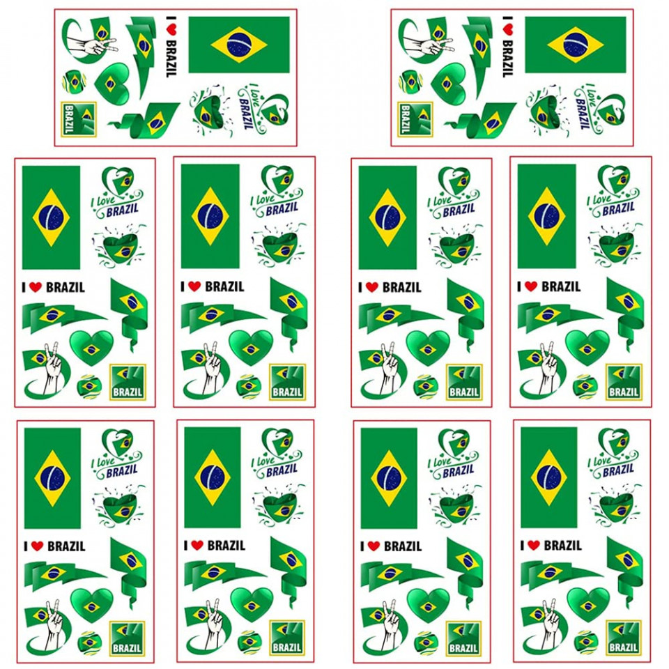 Set de 10 foi cu tatuaje temporare pentru cupa mondiala ZETIY, multicolor, 68 x 120 mm 120 Decoratiuni de Perete