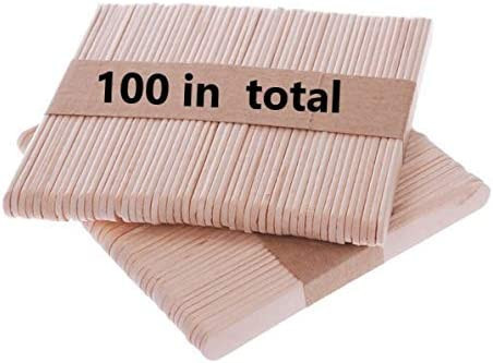 Set de 100 betisoare pentru inghetata Kaishuai, lemn, natur, 9 x 1 cm