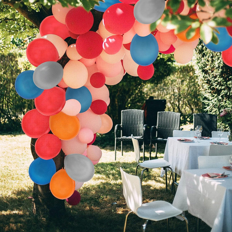 Poze Set de 100 de baloane pentru petrecere Yisscen , latex, alb, 30 cm