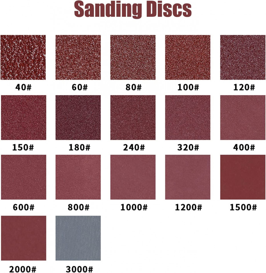Set de 100 de discuri abrazive Leontool, oxid de aluminiu, rosu, 1500, 7,5 cm 100