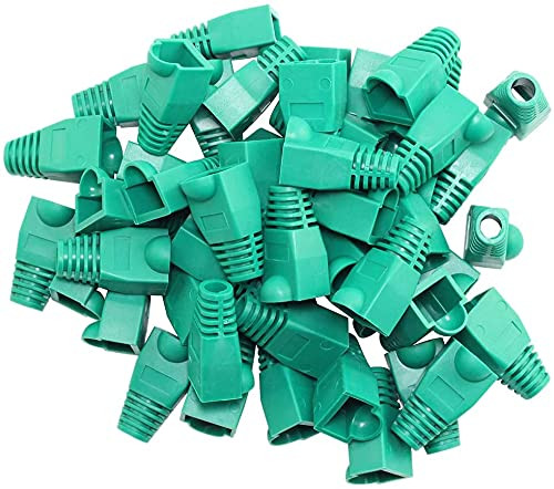 Set de 100 protectii pentru cablul Ethernet Uotyle, plastic, verde, 2,8 x 1,5 x 1,5 cm 100