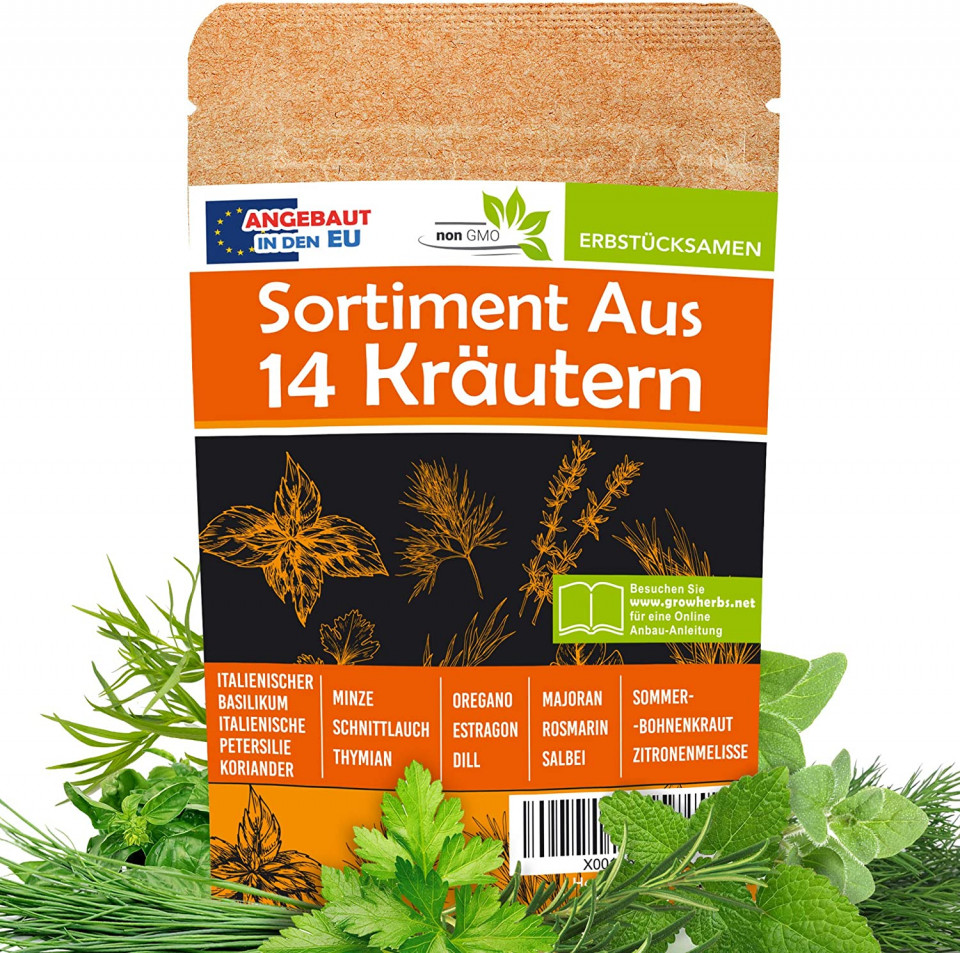 Set de 14 soiuri seminte de ierburi aromatice WaldLab, 4000 seminte, 20 g 4000 pret redus