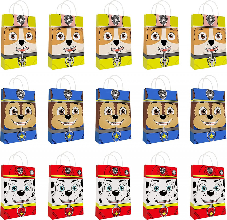 Set de 15 pungi cadou Paw Dog Osugin, carton, multicolor, 21 x 15 cm