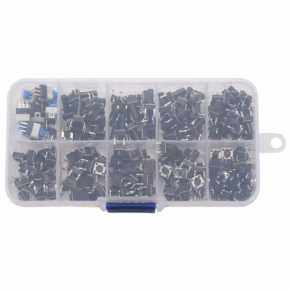 Set de 180 micro dynamic push button Gernian, on/off, negru, metal 180 imagine reduss.ro 2022