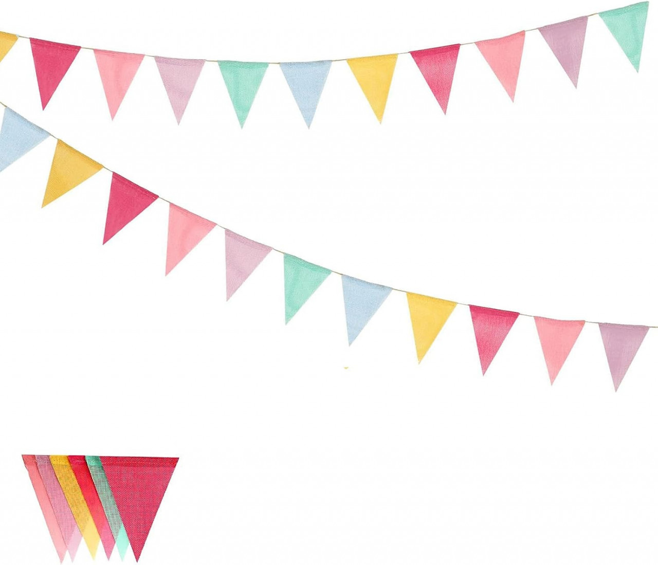 Set de 2 bannere colorate pentru petrecere HPMAISON, panza, multicolor, 4 m