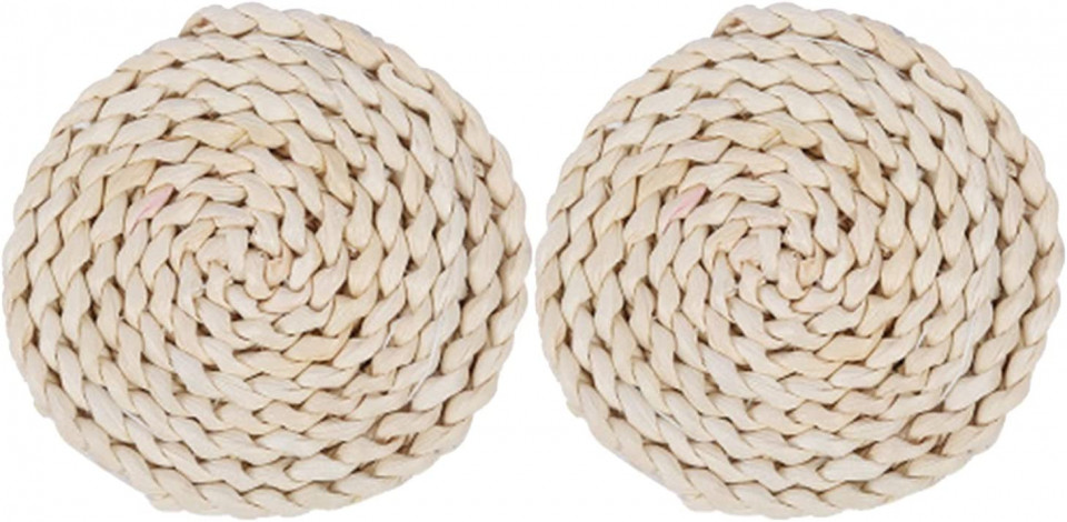 Set de 2 coastere HEIGOO, pluta naturala, natur, 11 x 11 x 1 cm