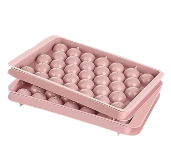 Set de 2 forme pentru cuburi de gheata Theuwnee, silicon, roz, 25 X 15 cm