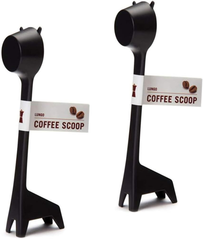 Set de 2 linguri pentru cafea Hoshen, plastic, negru, 18,5 x 4,5 cm