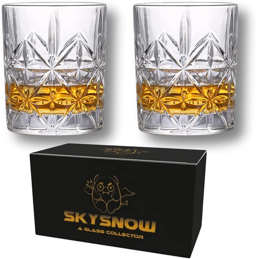 Poze Set de 2 pahare pentru whisky SkySnow, sticla, transparent, 8,5 x 9 cm, 340 ml