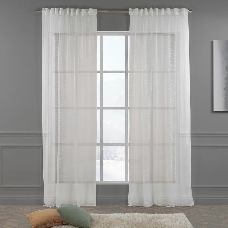 Set de 2 perdele Lilijan Home & Curtain, poliester, alb, 140 x 225 cm