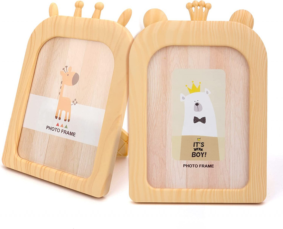 Set de 2 rame foto Yokilly, lemn/sticla, natur, 15,8 x 23 cm 158 imagine reduss.ro 2022