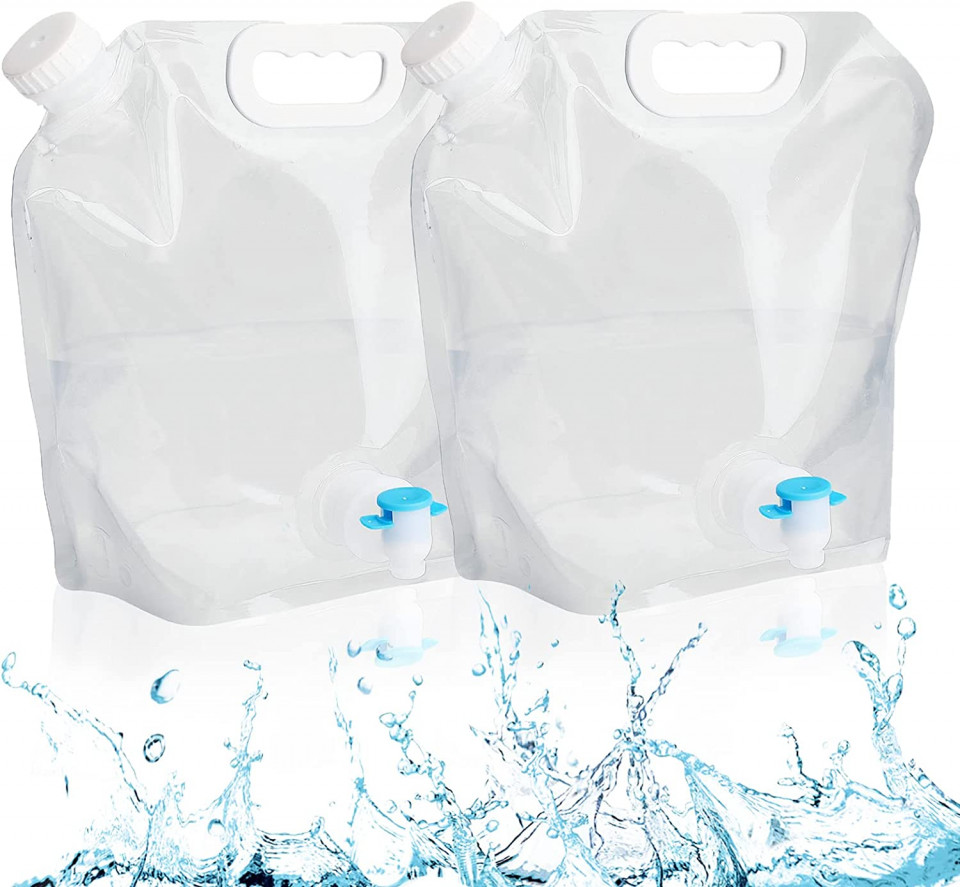 Set de 2 recipiente pentru apa pliabile TTDCQQID, PE, transparent, 10 l (pe