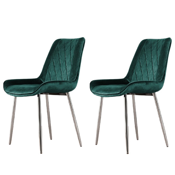 Set de 2 scaune tapitate Chowchilla, verde/argintiu, 88 x 52 x 61,5 cm chilipirul-zilei.ro imagine noua 2022