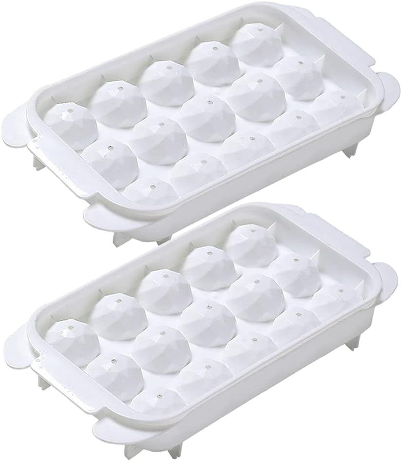 Set de 2 tavi pentru cuburi de gheata SUNSK, silicon, alb, 23,5 x 11,2 cm
